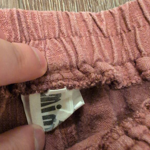Minibee Women's XXL 100% Linen Pants Pink Salmon Summer Spring Boho Hippie - Picture 5 of 9